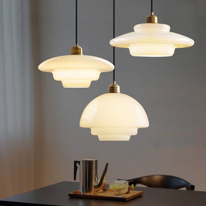 Tijdloze Witte Glazen Hanglamp voor een Elegant Interieur-light decor-De Bazelaar