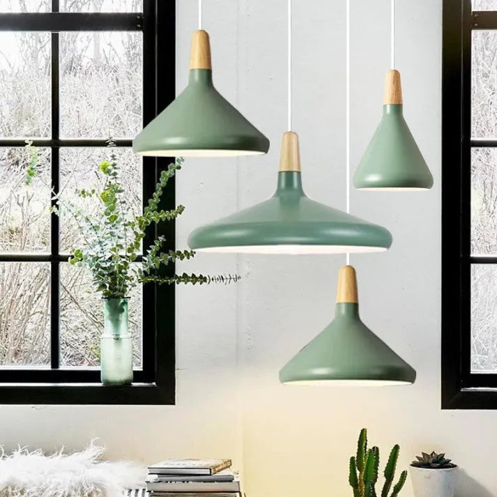 Conische Metalen Hanglamp Macaron - Minimalistisch en Stijlvol Description:-light decor-De Bazelaar