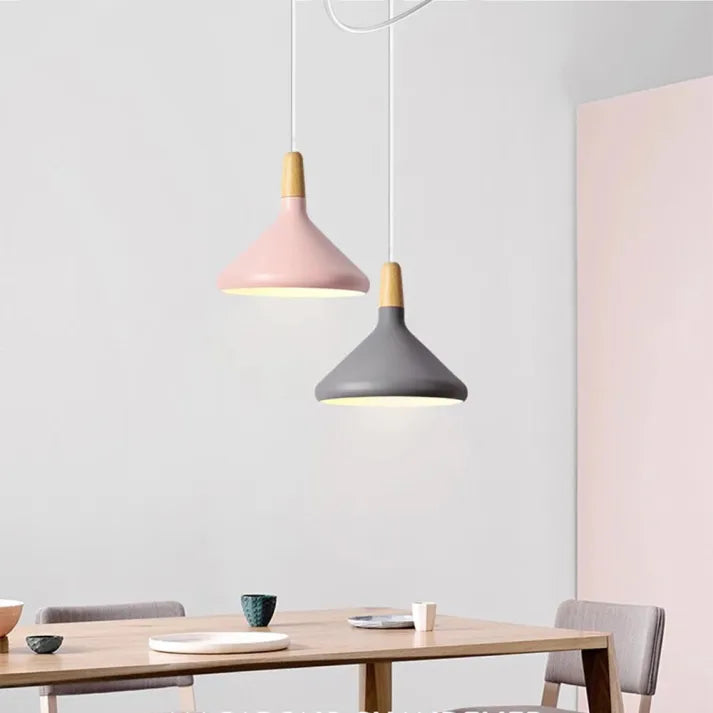 Conische Metalen Hanglamp Macaron - Minimalistisch en Stijlvol Description:-light decor-De Bazelaar