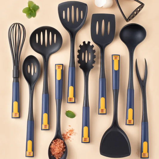 Minimalistische Antiaanbak Keukenhulpmiddelen Set - Hittebestendig - 11-delig - Efficiënt Koken-Cooking Utensil Sets-De Bazelaar