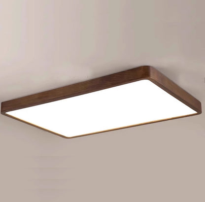 Zwarte Walnoot Plafondlamp met Dimbare LED-light decor-De Bazelaar