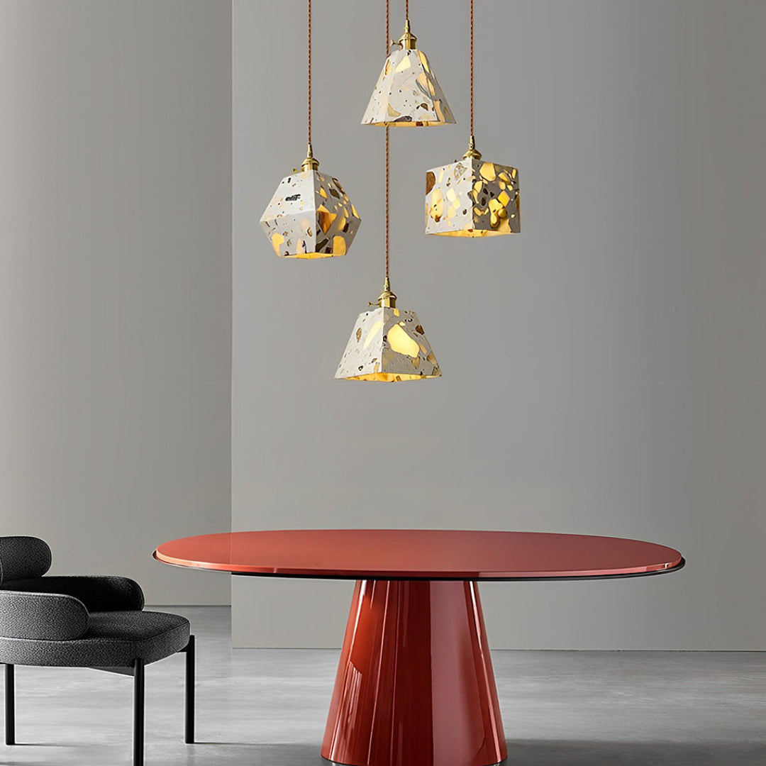 Hanglamp LED in Terrazzo Marmer – Modern Scandinavisch Design