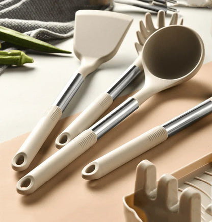 13-delige Nordic Siliconen Keukengerei Set - Duurzaam - Hittebestendig - Stijlvol-Cooking Utensil Sets-De Bazelaar