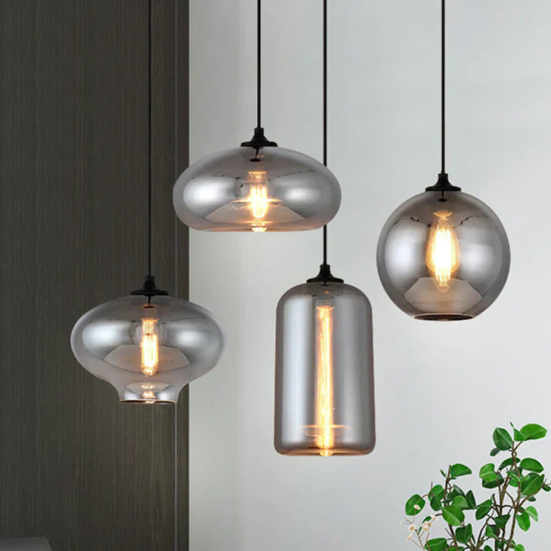 Nordic Loft Hanglamp - Stijlvolle Grijze Glazen Lampenkap