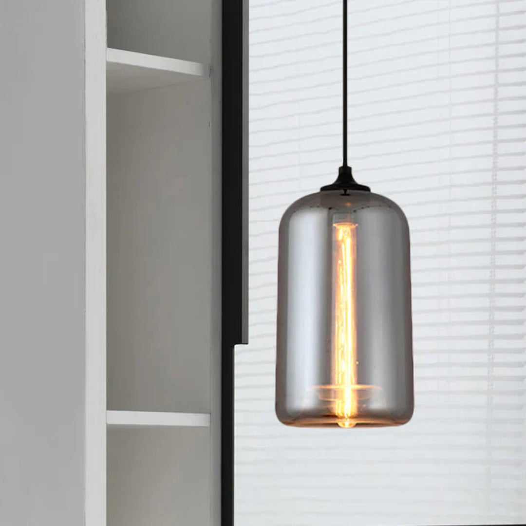 Nordic Loft Hanglamp - Stijlvolle Grijze Glazen Lampenkap