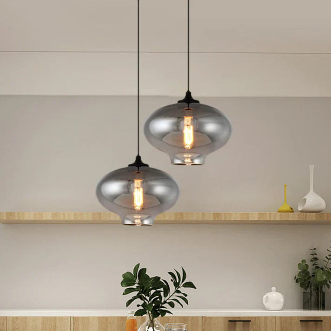Nordic Loft Hanglamp - Stijlvolle Grijze Glazen Lampenkap