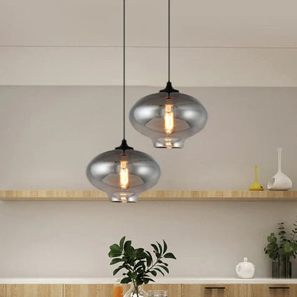 Nordic Loft Hanglamp - Stijlvolle Grijze Glazen Lampenkap