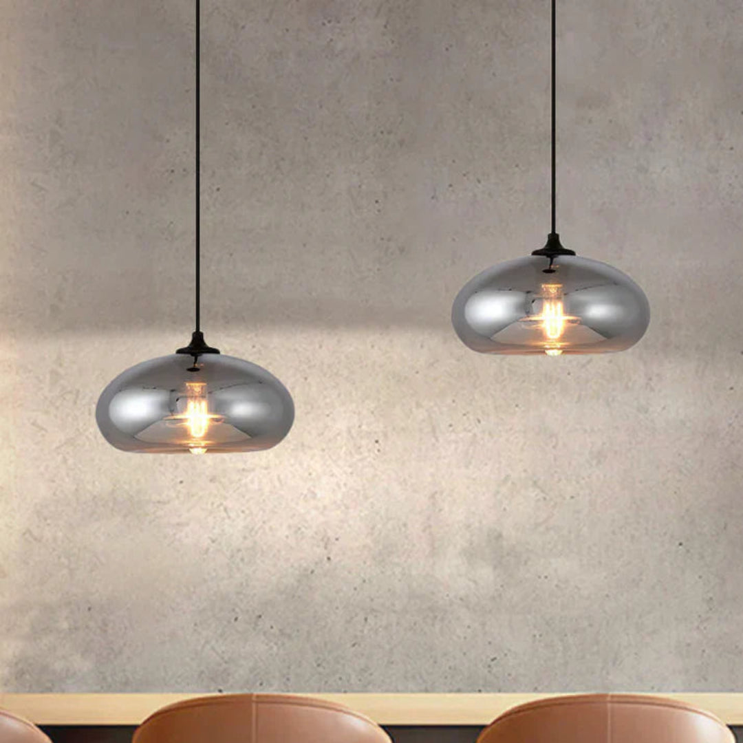 Nordic Loft Hanglamp - Stijlvolle Grijze Glazen Lampenkap