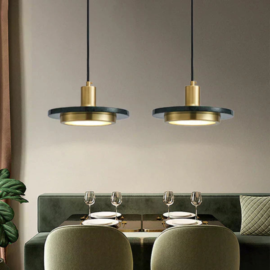 Elegante Moderne Hanglamp met Marmeren Afwerking-light decor-De Bazelaar