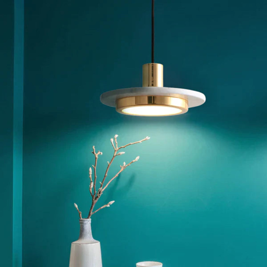 Elegante Moderne Hanglamp met Marmeren Afwerking-light decor-De Bazelaar