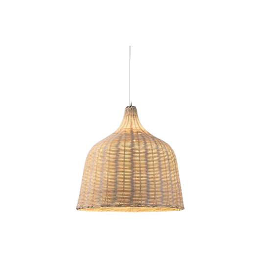Gevlochten Rieten Hanglampenkap – Tijdloze Elegantie-light decor-De Bazelaar
