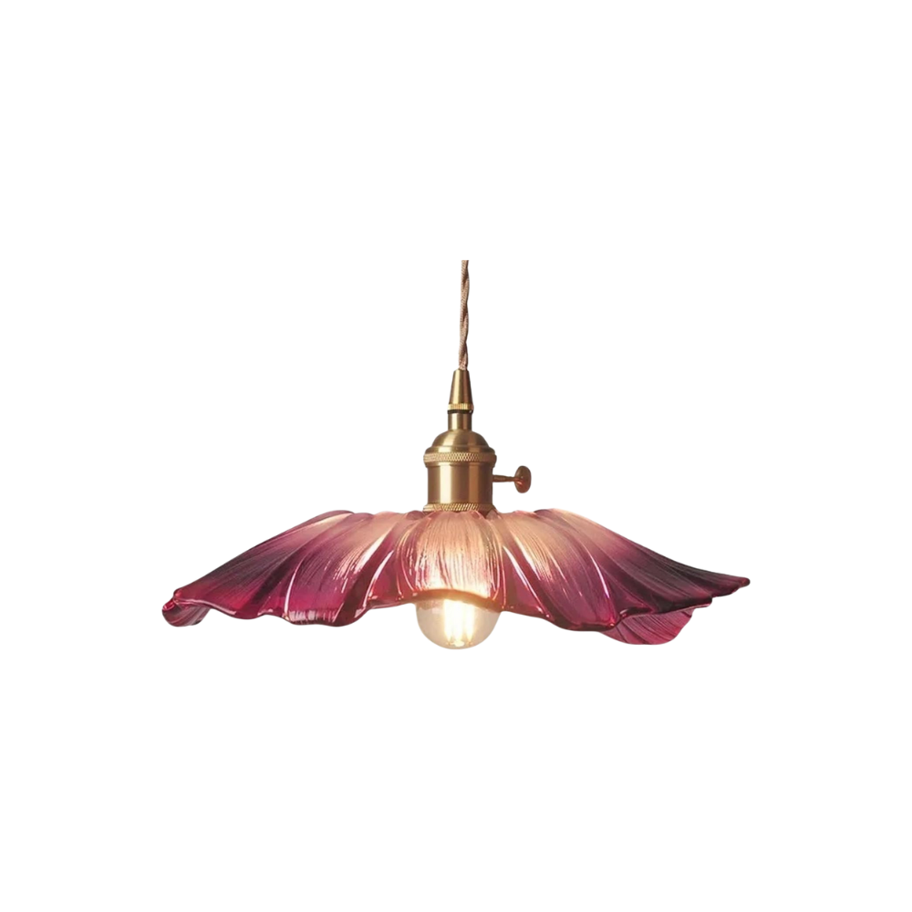Vintage Lotus Glazen Hanglamp-light decor-De Bazelaar
