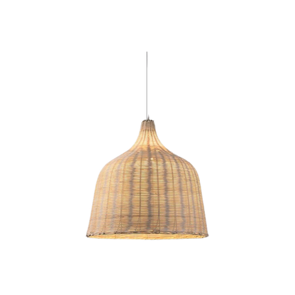 Gevlochten Rieten Hanglampenkap – Tijdloze Elegantie-light decor-De Bazelaar
