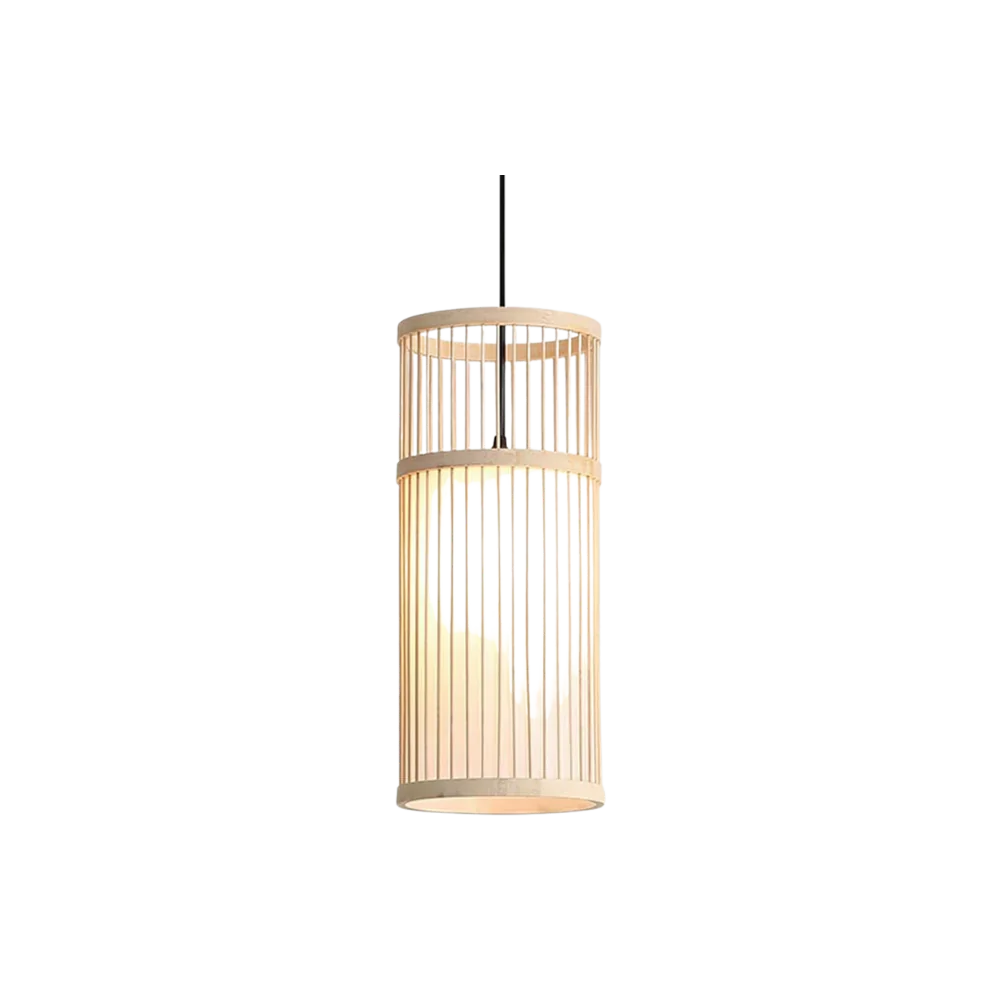 Hanglamp Bamboe Gevlochten Cilinder-light decor-De Bazelaar