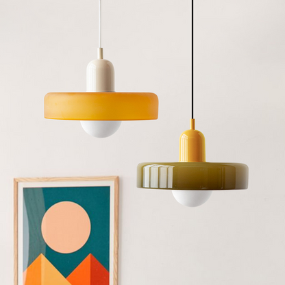 Bauhaus Hanglamp van Gekleurd Glas – Modern & Stijlvol-light decor-De Bazelaar