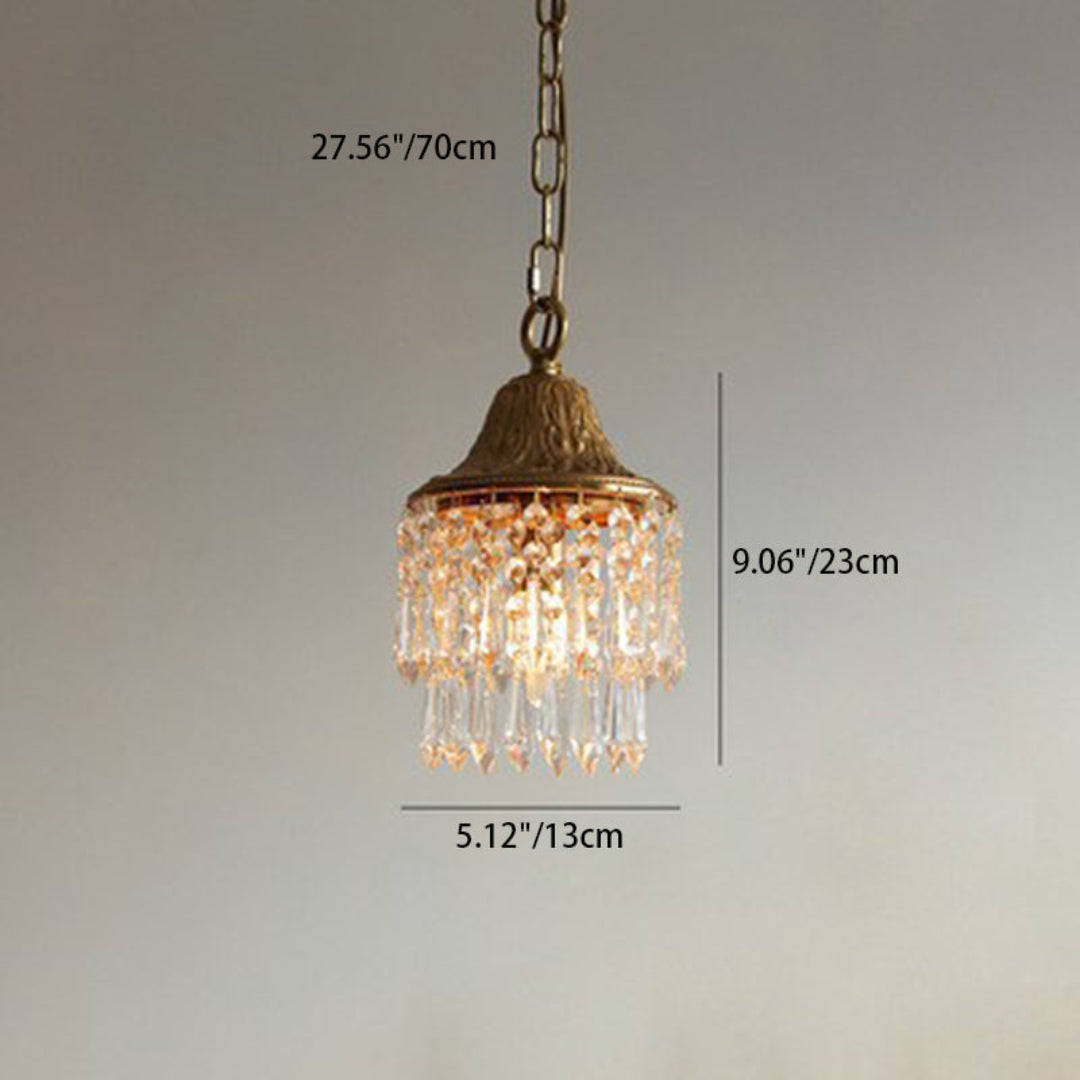 Luxe Gouden Hanglamp met Kristallen Druppelvorm – 1 Lichtpunt