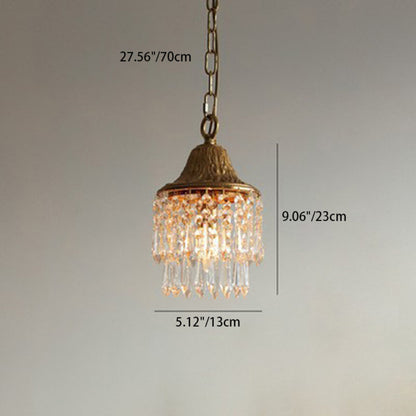 Luxe Gouden Hanglamp met Kristallen Druppelvorm – 1 Lichtpunt