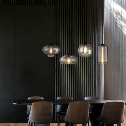 Nordic Loft Hanglamp - Stijlvolle Grijze Glazen Lampenkap