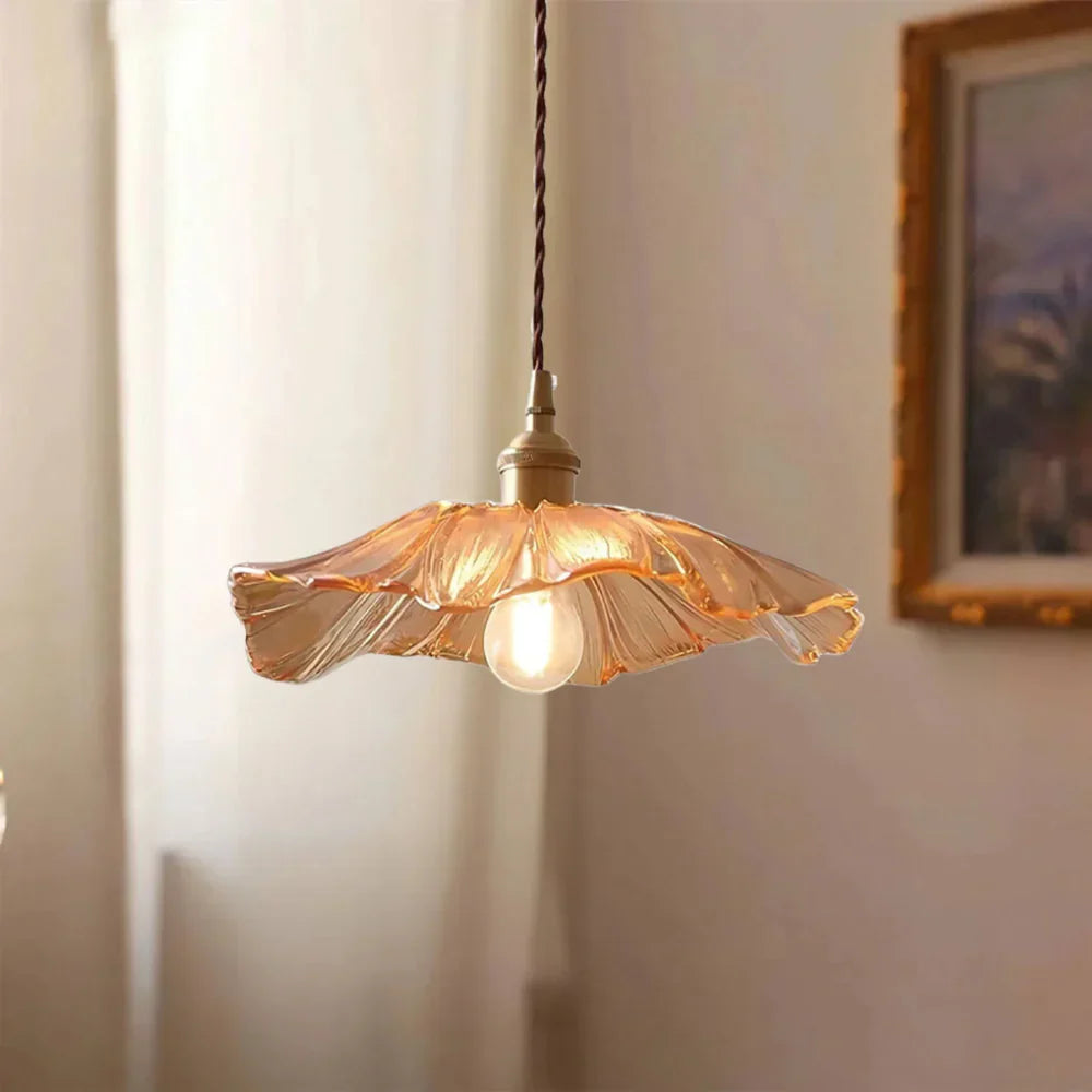 Vintage Lotus Glazen Hanglamp-light decor-De Bazelaar