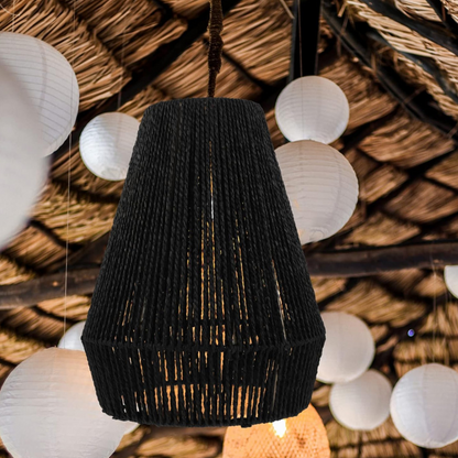 Handgemaakte Hanglamp van Papieren Touw-light decor-De Bazelaar