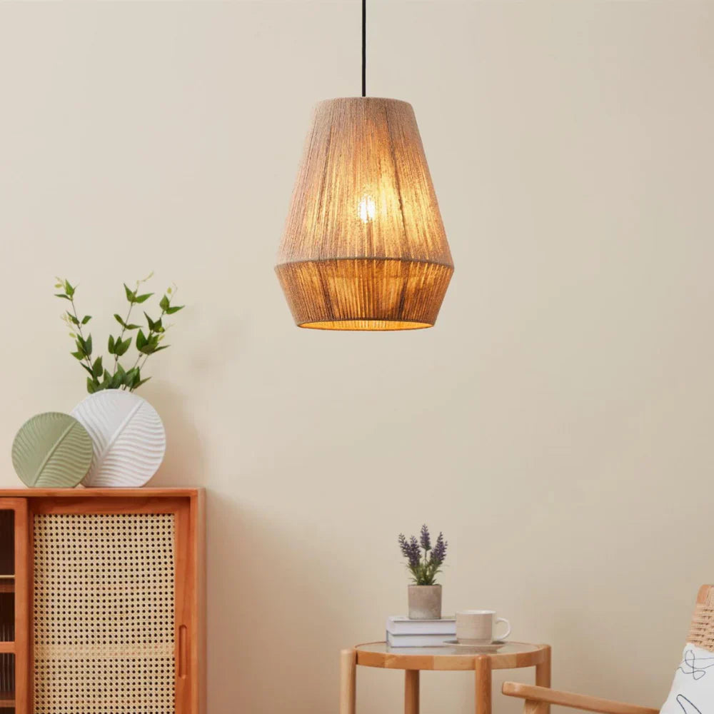 Handgemaakte Hanglamp van Papieren Touw-light decor-De Bazelaar