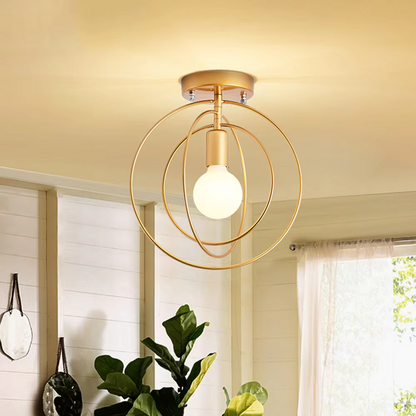 Luxe Gouden Ring Plafondlamp-light decor-De Bazelaar