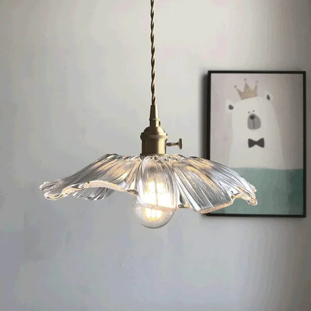 Vintage Lotus Glazen Hanglamp-light decor-De Bazelaar