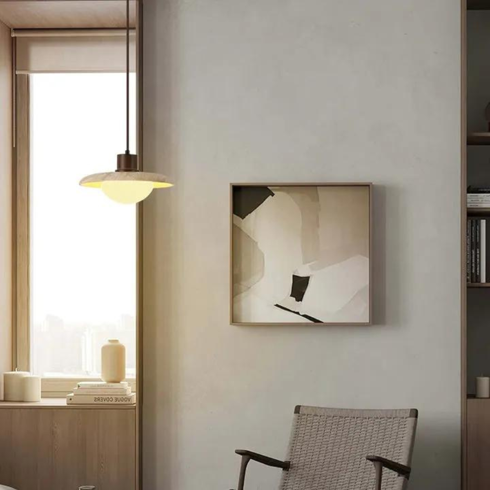 Travertijn Hanglamp - Luxe en Natuurlijk Design-light decor-De Bazelaar