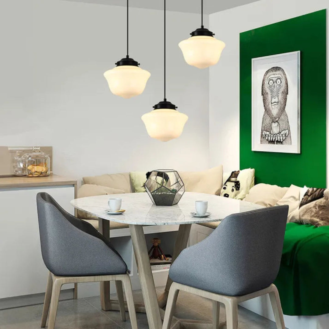 Vintage Geometrische Hanglamp van Mat Glas met LED