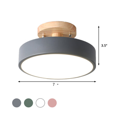 Scandinavische Houten LED Plafondlamp voor Gang-light decor-De Bazelaar