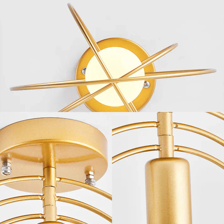 Luxe Gouden Ring Plafondlamp-light decor-De Bazelaar
