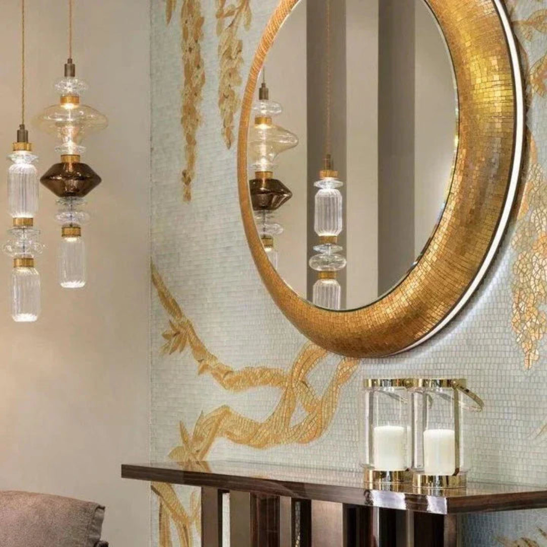 Exotische Glazen Hanglamp met Onregelmatig Design