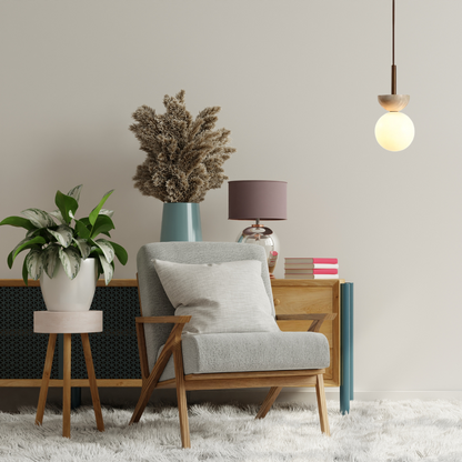 Ronde Travertin LED Hanglamp – Moderne Elegantie-light decor-De Bazelaar