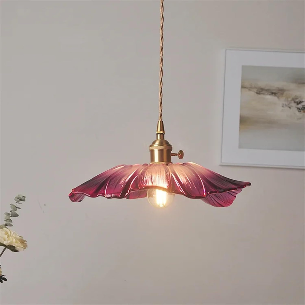 Vintage Lotus Glazen Hanglamp-light decor-De Bazelaar