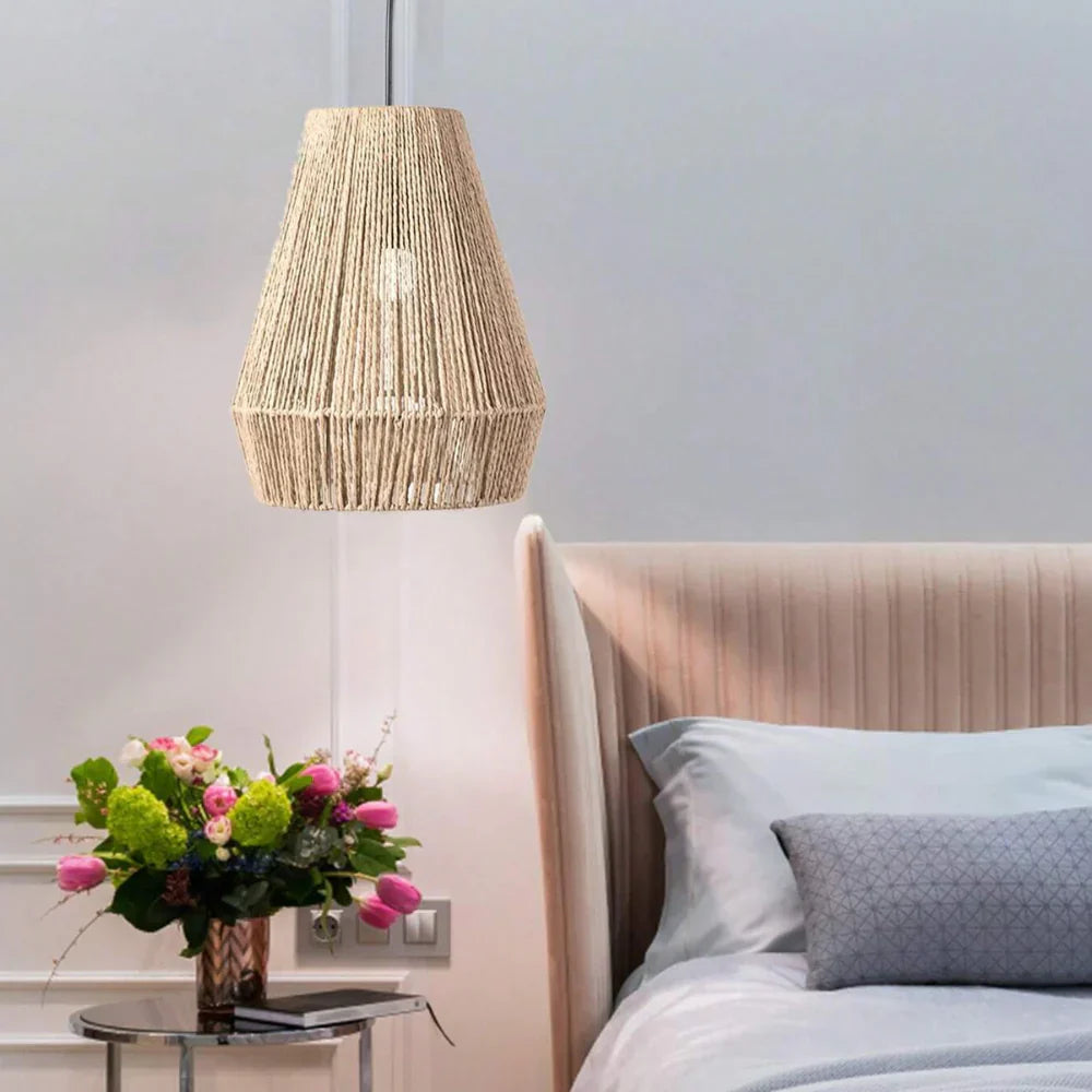 Handgemaakte Hanglamp van Papieren Touw-light decor-De Bazelaar