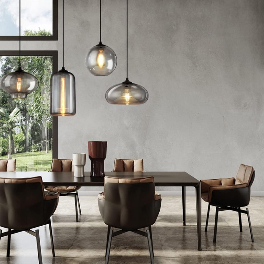 Nordic Loft Hanglamp - Stijlvolle Grijze Glazen Lampenkap