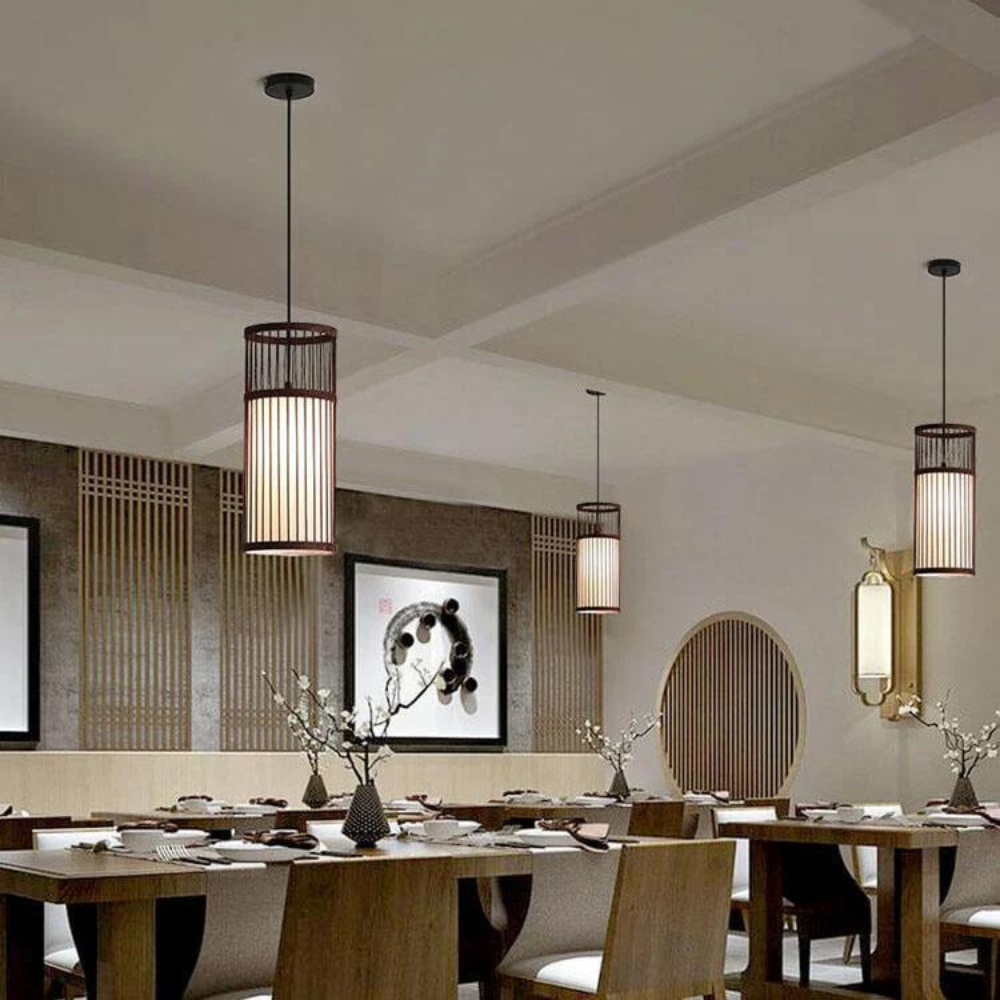 Hanglamp Bamboe Gevlochten Cilinder-light decor-De Bazelaar