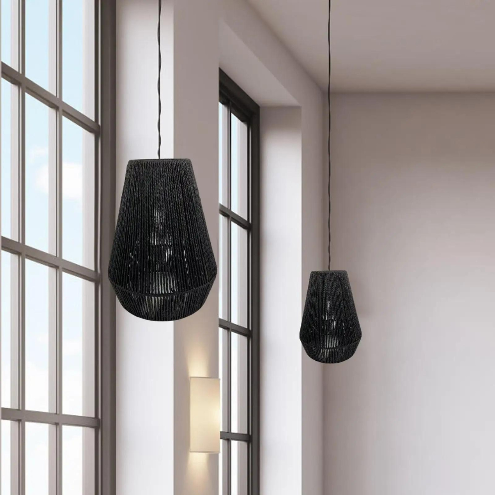 Handgemaakte Hanglamp van Papieren Touw-light decor-De Bazelaar