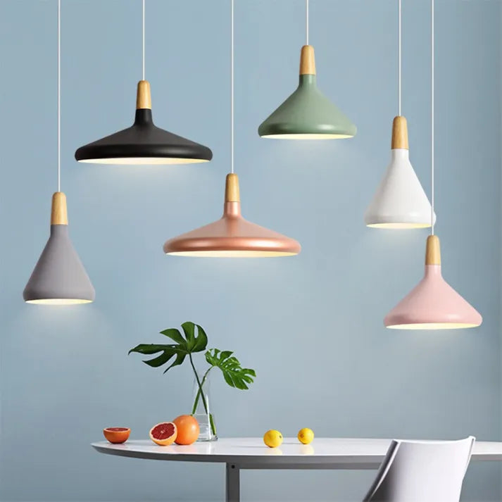 Conische Metalen Hanglamp Macaron - Minimalistisch en Stijlvol Description:-light decor-De Bazelaar