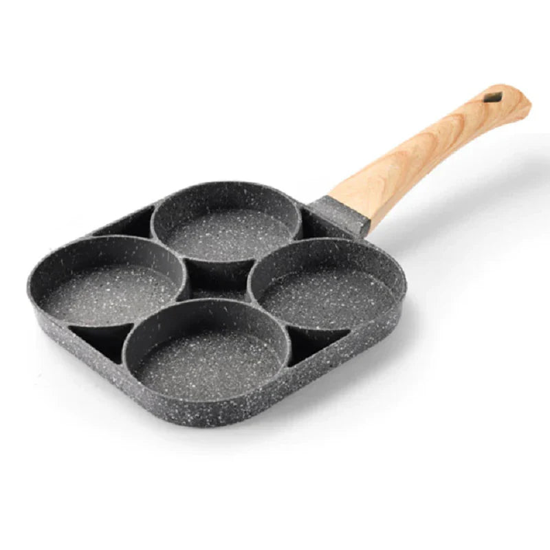 4-Kops Anti-aanbak Eieren Bakpan - Steen Coating - Perfecte Eieren - Makkelijk Schoonmaken-Cookware-De Bazelaar