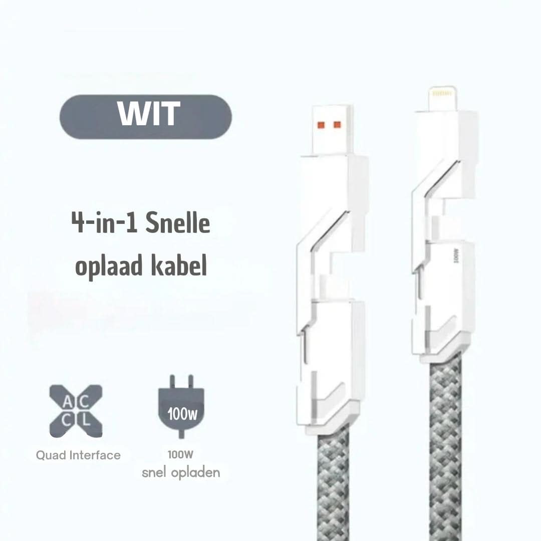 4-in-1 Multi-Kabel | Anti-Wirwar Oplaadkabel - #4-in-1 Multi-Kabel | Anti-Wirwar OplaadkabelDe Bazelaar
