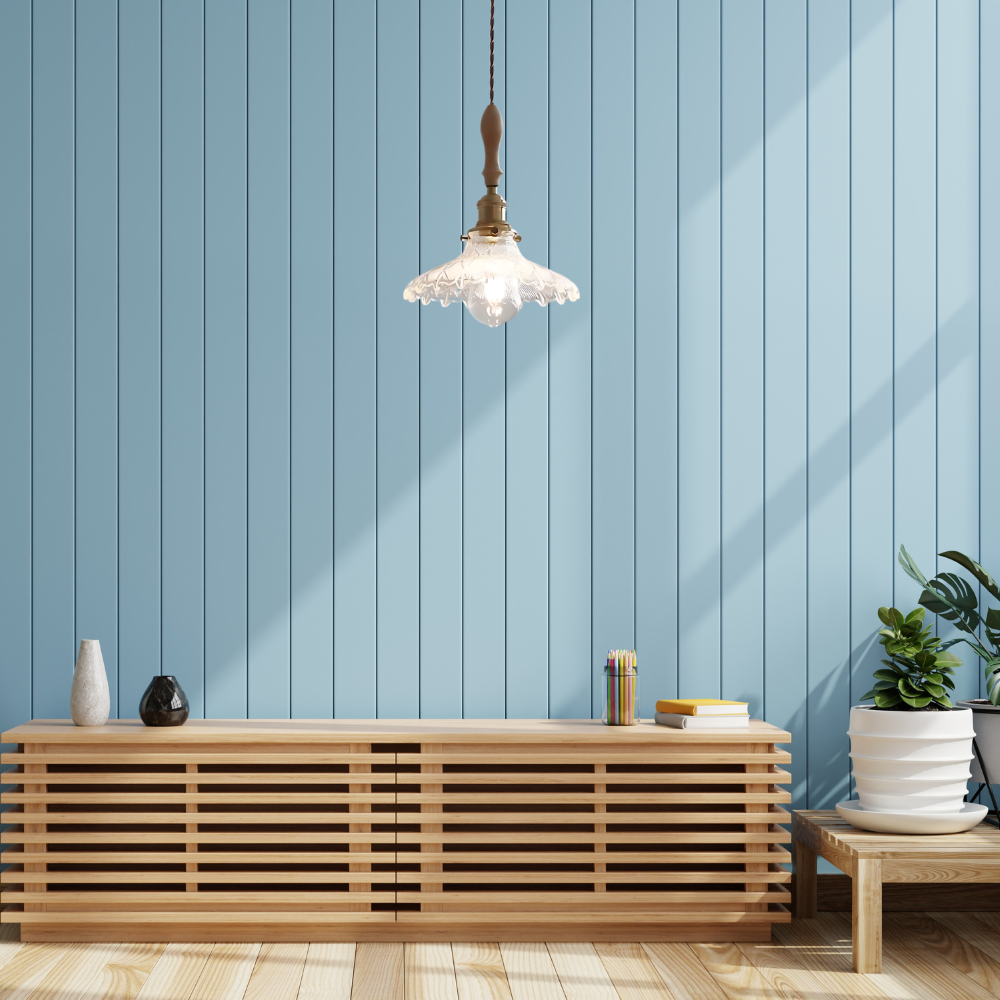 Retro Glazen Hanglamp met Houten Accenten-light decor-De Bazelaar