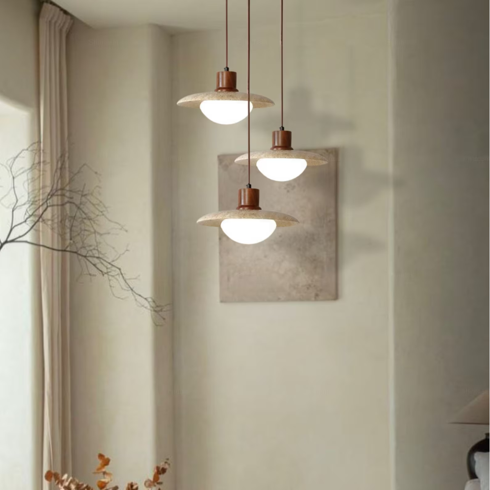 Travertijn Hanglamp - Luxe en Natuurlijk Design-light decor-De Bazelaar