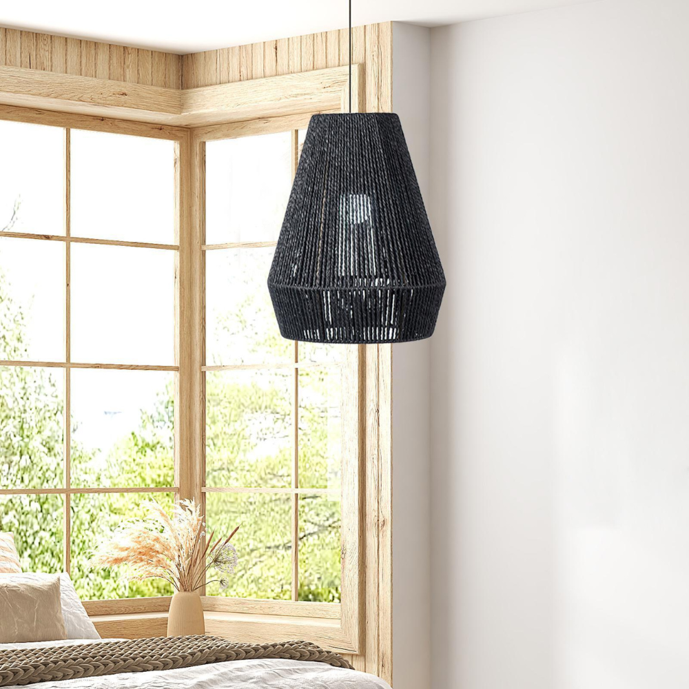 Handgemaakte Hanglamp van Papieren Touw-light decor-De Bazelaar