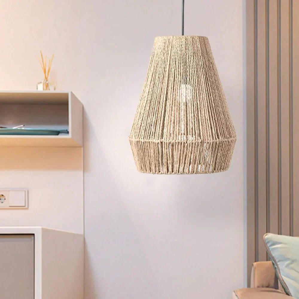 Handgemaakte Hanglamp van Papieren Touw-light decor-De Bazelaar