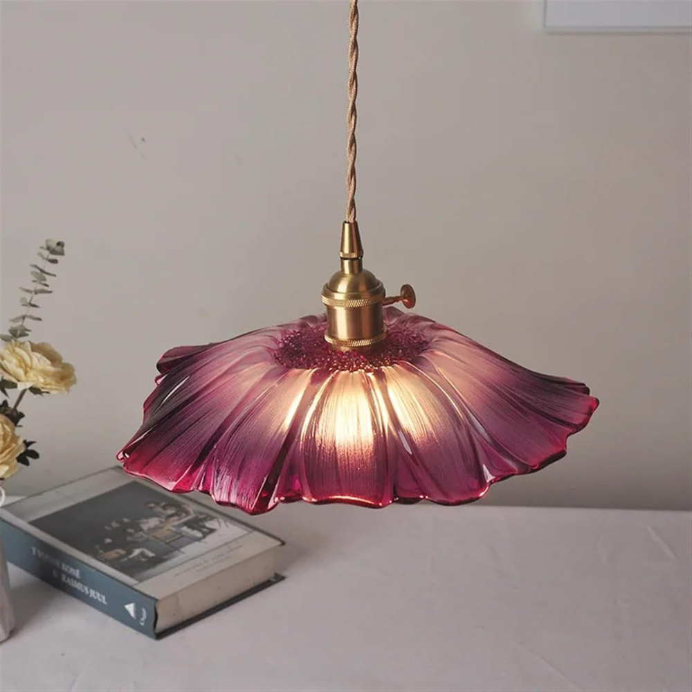 Vintage Lotus Glazen Hanglamp-light decor-De Bazelaar
