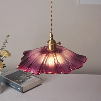 Vintage Lotus Glazen Hanglamp-light decor-De Bazelaar