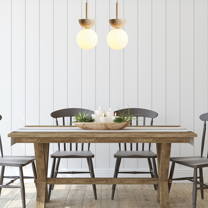 Ronde Travertin LED Hanglamp – Moderne Elegantie-light decor-De Bazelaar