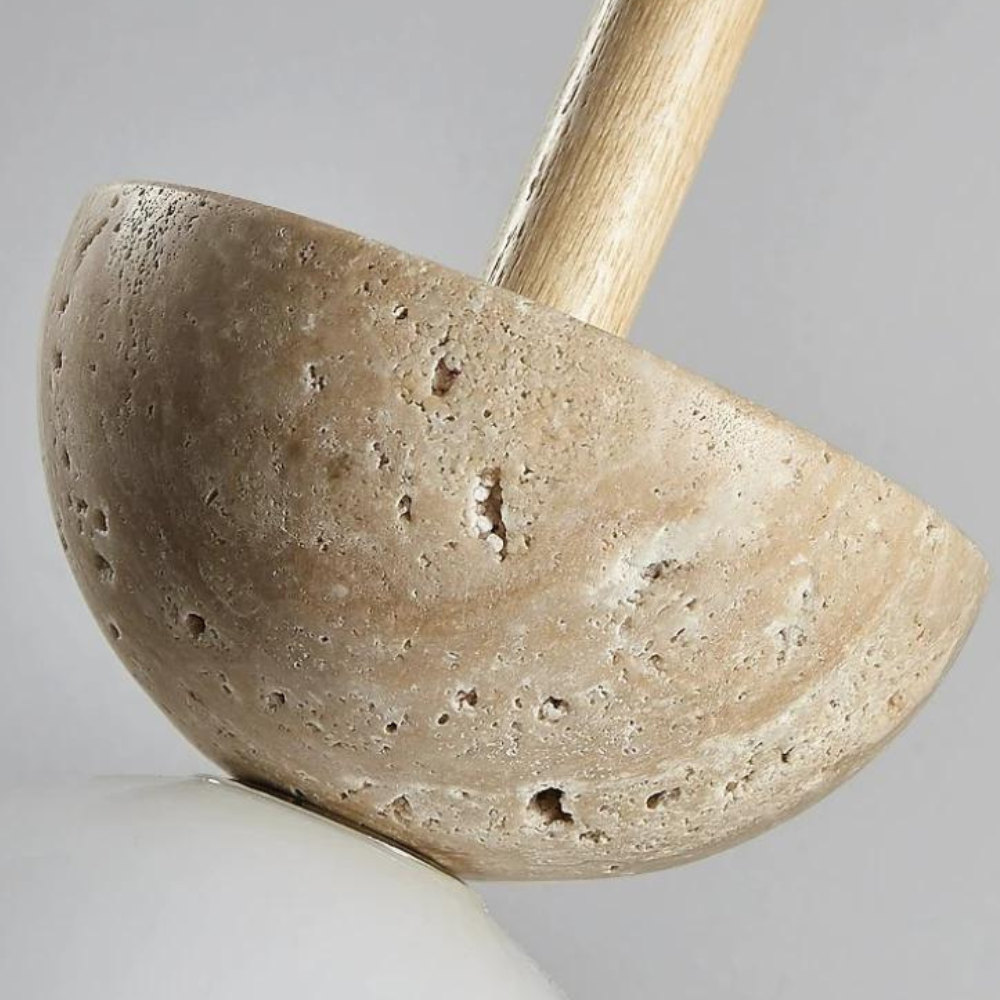 Ronde Travertin LED Hanglamp – Moderne Elegantie-light decor-De Bazelaar