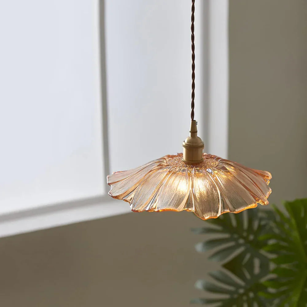 Vintage Lotus Glazen Hanglamp-light decor-De Bazelaar